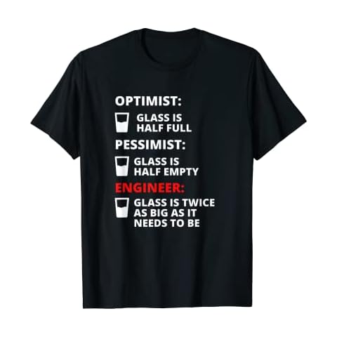 Engineer Half Full Glass - Funny Engineering Joke T-Shirt Cover
