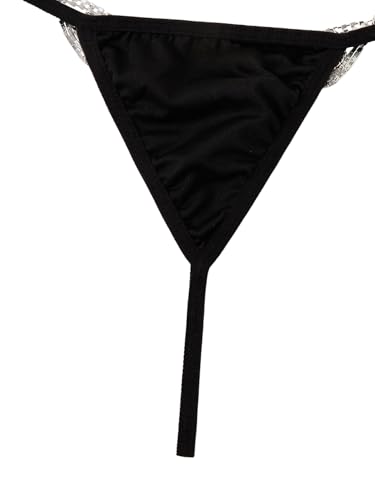 Image of RoseSeek Women's Sparkling Butterfly Chain Underwear Low Rise Cheeky G String Panty