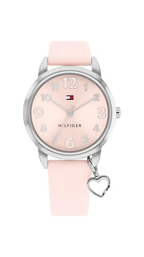 Tommy Hilfiger Montre à Mouvement à Quartz Trois Aiguilles pour la Jeunesse avec Bracelet en Silicone Rose - 1720044