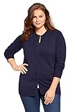 Woman Within Women's Plus Size Perfect Long-Sleeve Cardigan Sweater - 2X, Navy Blue