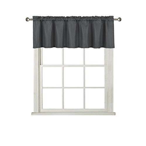 Home Queen Waffle Curtain Valance Window Treatment for Kitchen Bathroom Window, Straight Window