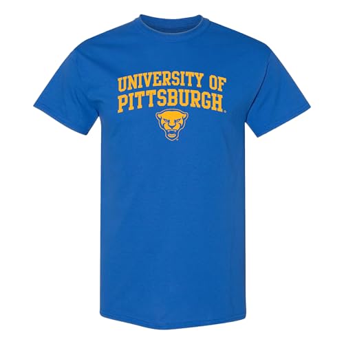 UGP Campus Apparel AS02 - Pittsburgh Panthers Arch Logo - University Sports Team T Shirt - Large - Royal