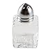 RSVP International Mini Glass Salt & Pepper Set Holder Included, 12 Shakers, Chrome and Stainless Steel