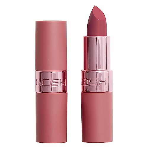 GOSH Lipstick Luxury Rose with Light Sheen I Intense Nude Shades for Natural Lips I Highly Pigmented, Moisturising Lip Stick for Soft Lips I Long-Lasting, Fragrance-Free & 100% Vegan I 004 Enjoy