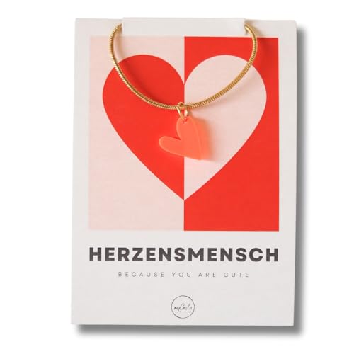 Herz Kette – Stylischer Schmuck für Herzensmenschen, Alltag & besondere Anlässe, Langlebig aus Edelstahl & Acryl, Geschenkidee mit Liebe & Statement