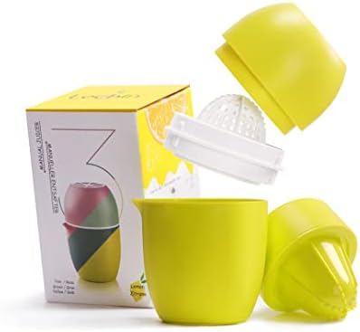 Lechin Hand Juicer Citrus Juicer Hand Lemon Juicer Orange Juicer Unique Lemon Squeezer Manual Juicer with Two Press Options for Different Fruits Citrus Squeezer (Yellow)