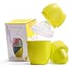 Lechin Lemon Squeezer with Unique Lemon Shape Design Citrus Juicer Manual Two Ways of Use for Different Fruits (Yellow)
