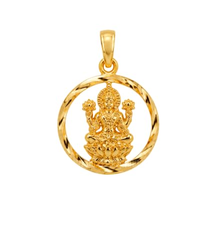 NEW Lakshmi Devi Round Pendant | Gold Plated Religious Locket | Traditional Hindu Spiritual Jewelry for Women & Men-image-20