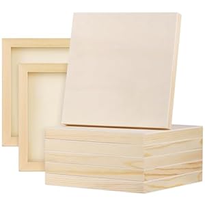 Aodaer 8 Pack Wood Panels 8 x 8 Inch Wooden Panels Canvas Unfinished Craft Wood Boards Panels for Art Crafts Acrylic and Oil Painting Pouring DIY Projects