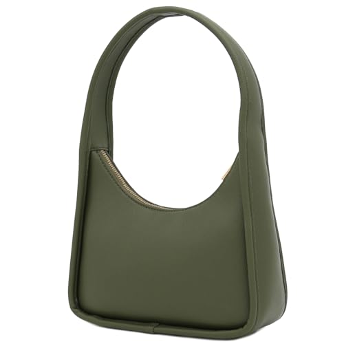 Image of Small Minimalist Shoulder Bag for Women, Faux Leather Underarm Purse, Chic Top Handle Handbag for Everyday