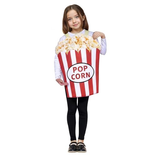 Sobzia Costume de pop-corn pour garçons et filles : costume de carnaval - Vendeur pop-corn amusant et original - costume de carnaval pour enfants et...