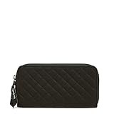 Vera Bradley Cotton Jordin Continental Wallet with RFID Protection, Black