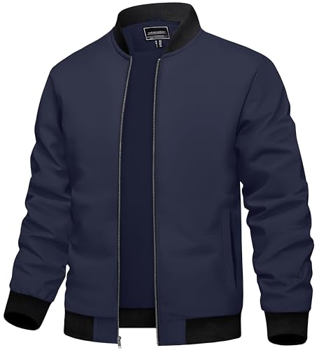 Image of TACVASEN Men's Lightweight Jacket Spring Bomber Fall Windbreaker Casual Stylish Coats with Pockets