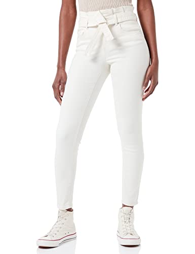 ONLY Women's ONLHUSH Life MID SK ANK PBAG Belt BJ019 Jeans, Ecru, M/32