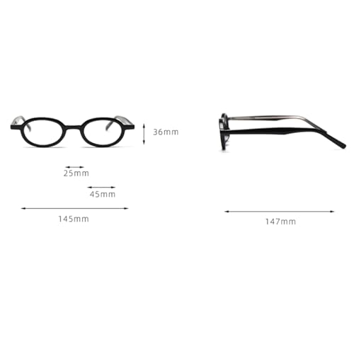 weiyuchen Small Oval Glasses Men Korean Style Tr90 Retro Glasses Frame Women Vintage Eyewear Unisex (black with clear) by weiyuchen - Used condition - Image 5