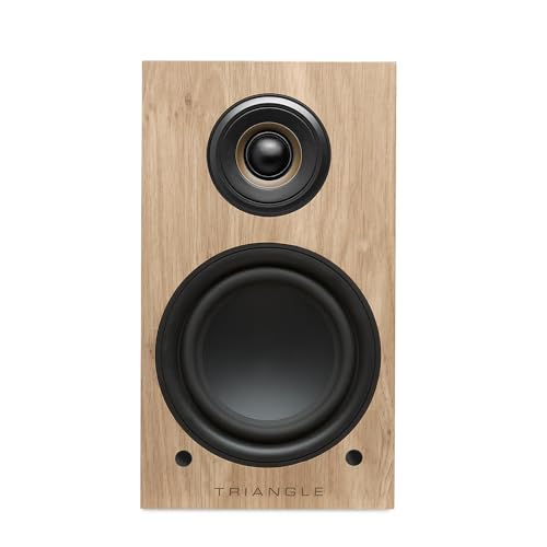 TRIANGLE - Głośniki Aktywne LN01A - Głośniki Biblioteczne Bluetooth z Wzmacniaczem 2 x 50W - Audio HD - Wejścia Phono/Gramofon, Optyczne & Wyjście Subwoofer - 165 x 291 x 225 mm – Jasny dąb (Para)