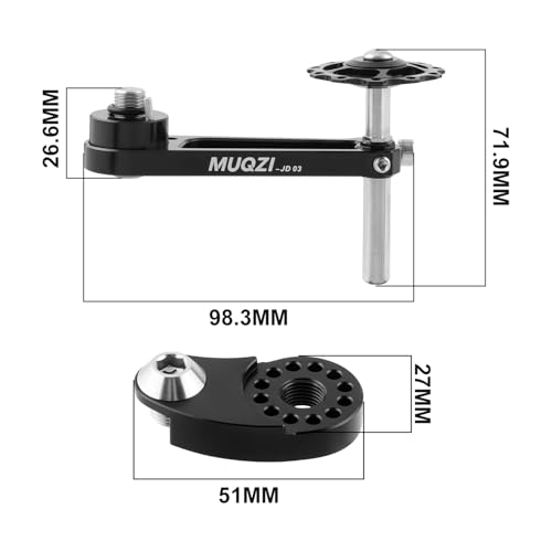 MUQZI Bike Single Speed Kettenspanner, Aluminiumlegierung Einstellbare Kettenführung für MTB Rennrad Radfahren, Schwarz
