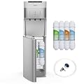 ICEVOKE UV Self Cleaning Bottleless Water Cooler Water Dispenser - 3 Temperature Settings - Hot, Cold & Room Water, 5-Stage Water Filtration System, Durable Stainless Steel Cabinet, Child-Safety Lock
