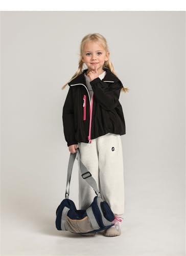 Girls Jacket Waterproof Windbreaker Color Block Hooded Jackets Zip Up Kids RainCoats With Pockets3