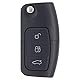 Schlüssel Autoschlüssel Funk Fernbedienung 3 Tasten 433MHz Sender 4D60 Transponder mit Elektronik Schlüsselgehäuse Fräsen für Fiesta MK6 Focus MK2 B Max cmax Galaxy WA6 Mondeo MK4 BA7 S-Max Ecosport