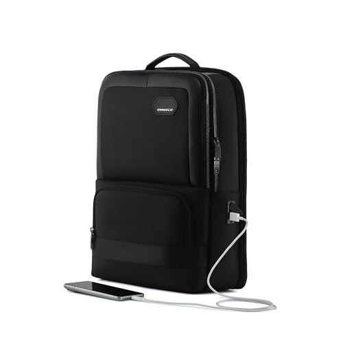 Image of Premium Laptop Messenger Bag - Durable Vegan Leather & Water-Resistant Briefcase for 15.6-inch Laptops - 3-Compartment Organizer, Ultra-Lightweight (435g)