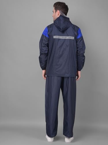 Image of Dollar Rainguard Men's Reversible Full Sleeve Solid Raincoat Set With Adjustable Hood and Pocket