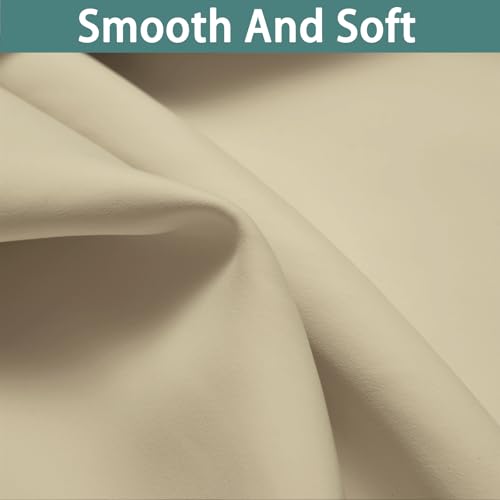 Image of Yakamok 100% Blackout Thermal Insulated Grommet Curtains, Noise Reducing Barrier Panel for Sliding Glass Door, 2 Thick Layers Heat Full Light Blocking Patio Door Drapery, Beige, W100 x L84, 1 Panel