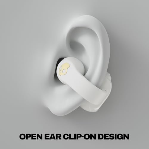 Image of Skullcandy Push 720 Open Wireless Open Ear Bluetooth Earbuds, Headphones, Waterproof, Clip-On Lightweight Design, 30 Hours Battery, Wireless Charging Pouch, Microphone for iPhone Android - Bone