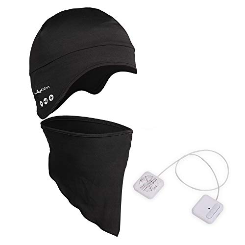 FLYINGCOLORS Balaclava Face Mask Motorcycle Riding Hat Windproof Bluetooth Music Beanie Cap
