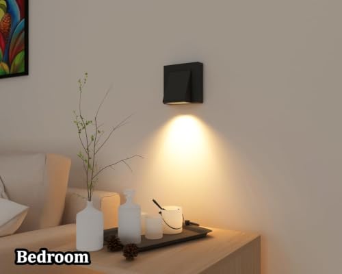 Image of fizzytech 5W LED Wall Sconce, Modern 1-Way Warm White Decorative Wall Light for Bedroom, Living Room, Hallway & Bedside, Pack of 2