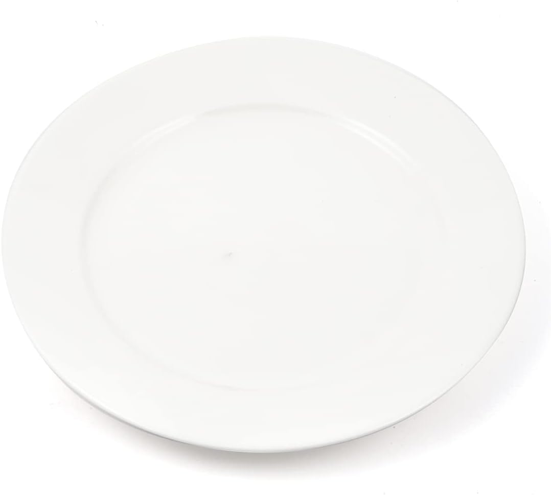 B2B Flat Porcelain Plate, 25 cm Size, Ivory
