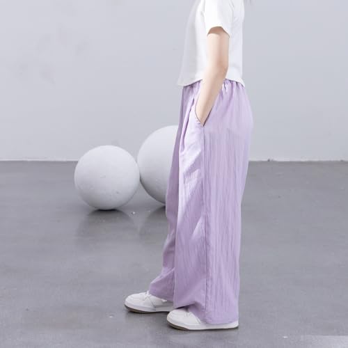 Image of Girls Pants 10-12 Years Flowy Palazzo Wide Leg Dress Pants for Girls Summer Black Pants Trousers 5-15 Years