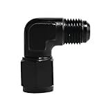 PLUSUTV 6AN Female to 6AN Male Flare 90 Degree Swivel Hose Union Bulkhead Fuel Fitting Adapter Forge