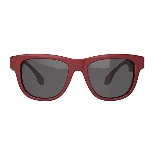 Tiramisu Gafas de sol parlantes inteligentes de conducción ósea Lentes intercambiables para exteriores Gafas de sol de conducción de haz alto - rojo y negro