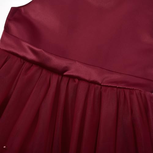 Image of JerrisApparel Flower Girls Dress Wedding Satin Dresses Princess Birthday Party Prom Ball Gown
