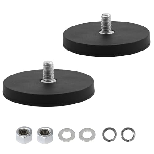 Imanes de neodimio engomados de Ø 88mm con rosca exterior M8 y 55kg de fuerza de sujeción