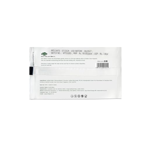 Image of Glam21 Facial Wipes | Super-Soft & Moisturizing | With Green Tea Extracts | Clean Dust & Dirt Particles | Pack of 25 PCS