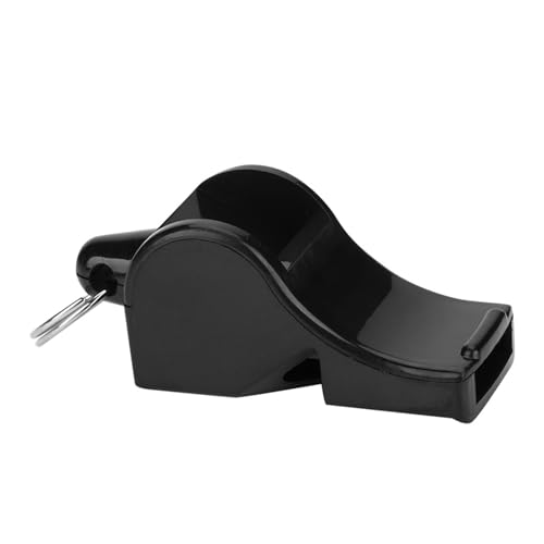 Silbato ABS negro para árbitro con correa y protección dental miniatura 1