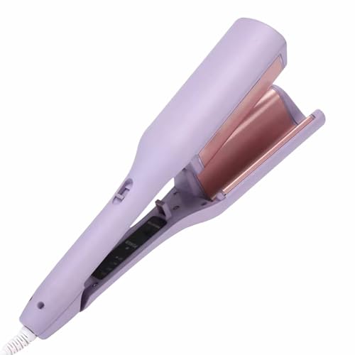 Rizador de pelo Big Wave de 32 mm, rizador en forma de V, rizador francés con 4 temperaturas ajustables (160 °C-220 °C), diseño antiquemaduras