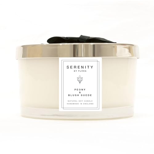 Image of Peony & Blush Suede Luxury Soy Candle | Free Gift Wrapping | Vegan | Scented Candle | Handmade | Birthday | Anniversary | New Home | Mother's Day (Large 430g)