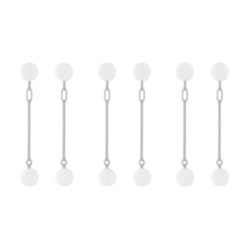 Upgraded Silicone Magnetic Cord Ties (6-Pack White) - Flexible & Washable Cable Organizer for Electronics, Kitchen, DIY - No-Slip Clips, Stronger Than Plastic (6PCS, Long)
