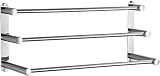 CokBluタオル掛け タオルラック タオルハンガー 三段 壁掛け ステンレス収納 バスタオルホルダー キッチンタオルバー 洗面所収納 浴室収納 省スペース 乾きやすい 家庭用 シンプル モダン 壁面収納 多用途ラック (80CM,1)