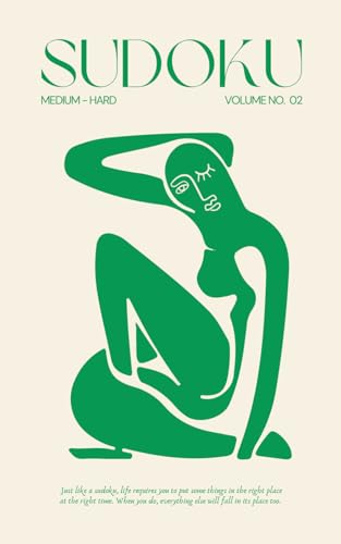 Sudoku - Medium to Hard: Over 365 Pretty Puzzles for Beautiful Brains - Large Print - Cute Modern Design Inspired by Matisse - Perfect Gift for Women, ... (Beauty & Brains - Stylish Sudoku Series)