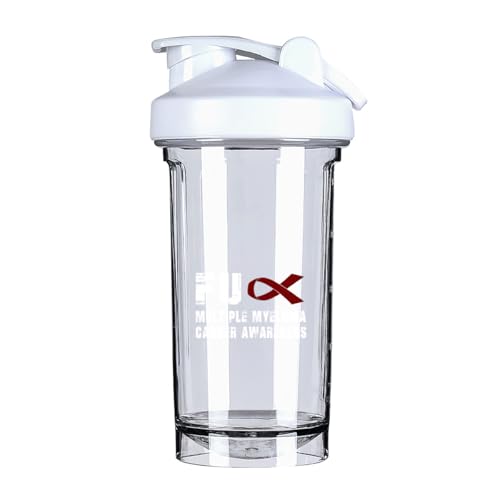 FUCK Multiple Myeloma Cancer Awareness 18 Ounce Shaker Bottle Drink Mixer Leak-proof Pre Workout Protein Shakes Meal Replacement Shakes Bottles 500ML/18 Oz White