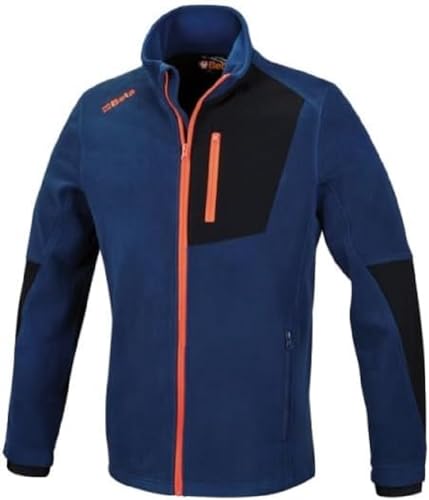Sweat micro-polaire homme BETA 7657B bleu zippé avec poches