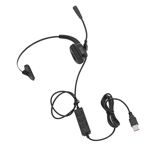 KUIDAMOS Casque de Center D'appels, Casque de Bureau Filaire Professionnel avec Microphone Antibruit pour Les Utilisateurs de Casques de Téléphone de Service