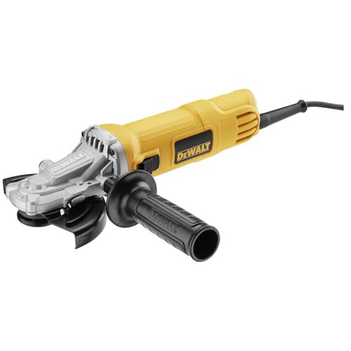 DeWALT DWE4157F-QS - Smerigliatrice angolare a testa piatta, 900 W, colore: Nero/Giallo