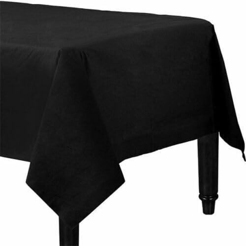 Tezraftaar® 10 x Disposable Paper Table Cover 90cm x 90cm Black Folded Tabletop Clothes for Christmas Parties Weddings Restaurants Catering Supply — image 1