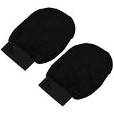 TOYZFRIENDY Guantes Exfoliantes para Ducha y Baño 1 Par Negro de Seda Artificial Exfoliación Corporal y Masaje Aptos para Piel Grasa y Seca Limpieza Profunda y Suave