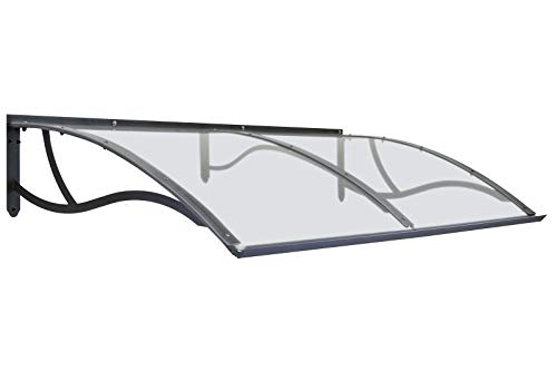 Pensilina in ferro da esterno zincata, copertura in policarbonato compatto